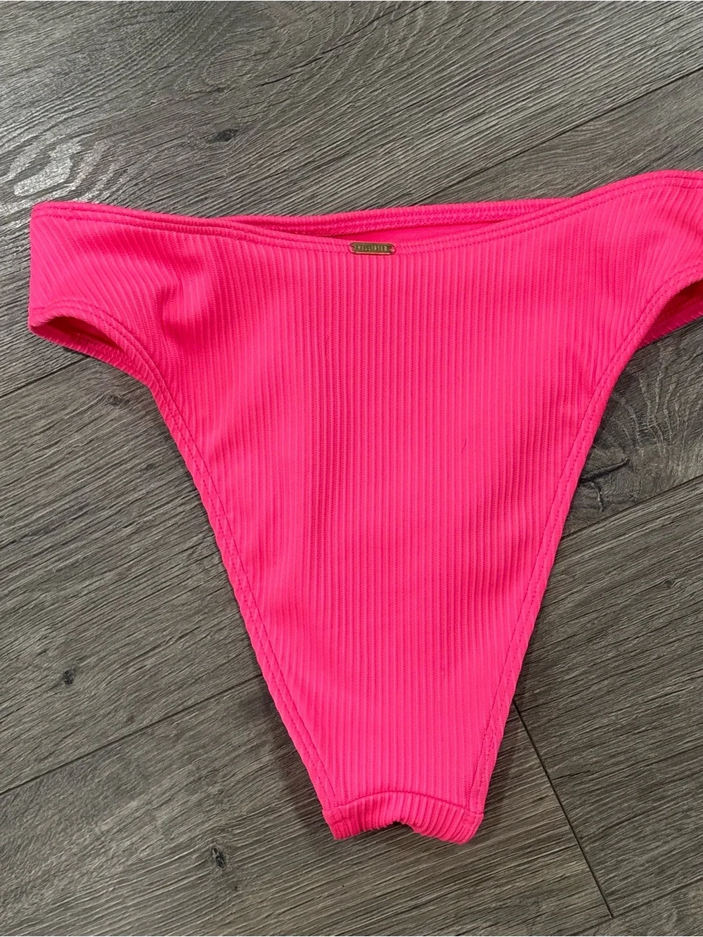 Hollister Hot Pink Ribbed Underwire Bikini Set